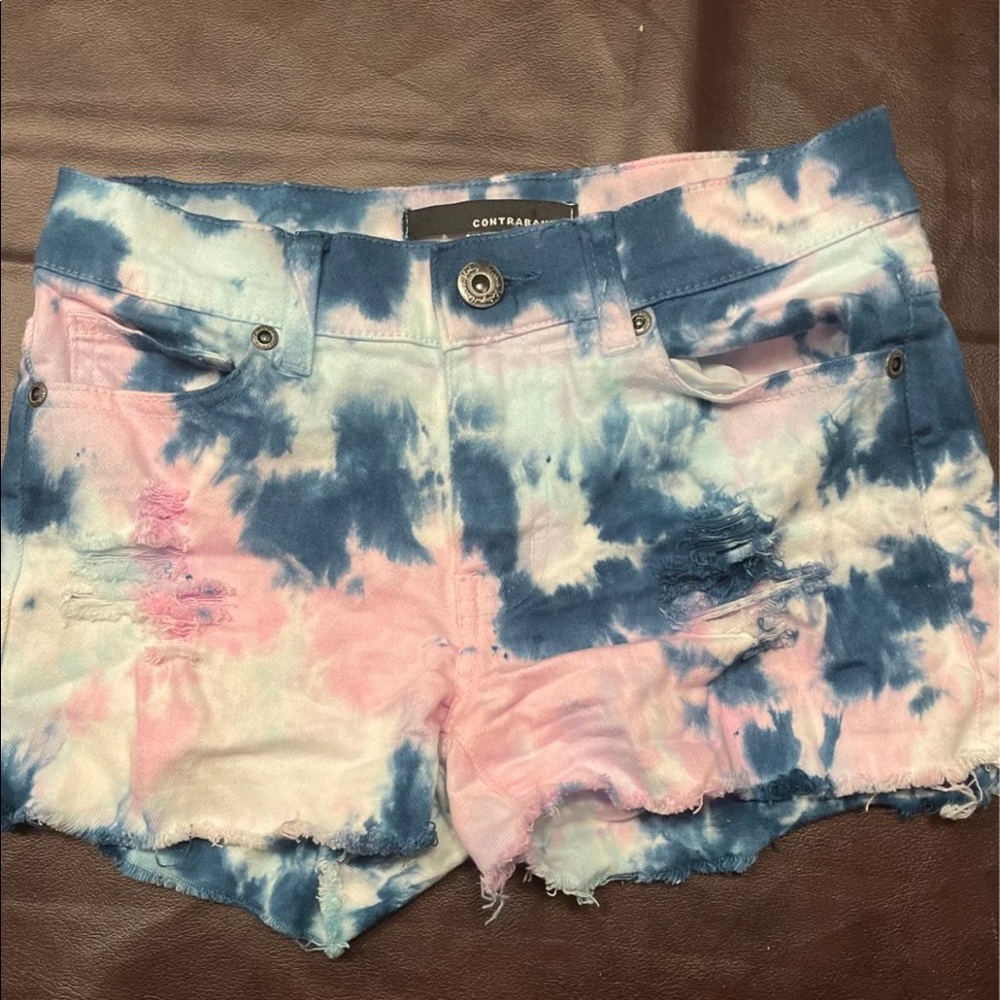 Tie Dye Denim Shorts